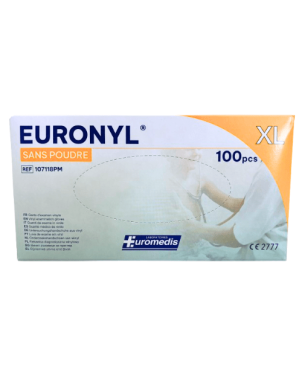 Gant d'examen vinyle non poudrés taille XL
