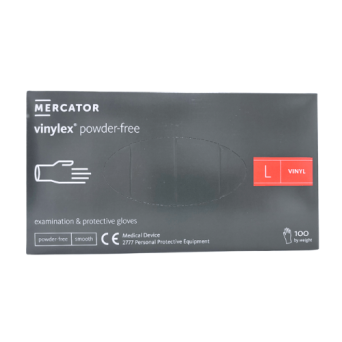 Gant d'examen vinyle non poudrés mercator taille L