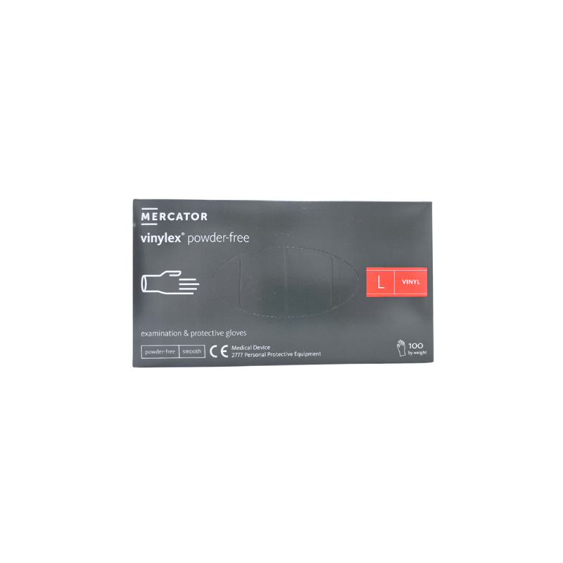Gant d'examen vinyle non poudrés mercator taille L