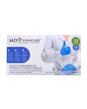 Gants d'examen nitrile non poudrés M