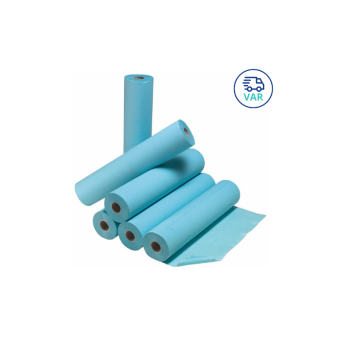 Draps d'examen plastifiés bleu carton de 6