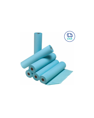 Draps d'examen plastifiés bleu carton de 6
