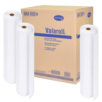 Draps d'examen lisses hartmann carton de 12 rouleaux livraison hors var