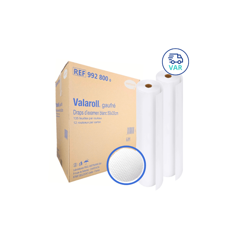 Draps d’examen gaufrés  - 135 formats 50 x 35 cm - Hartmann Livraison VAR