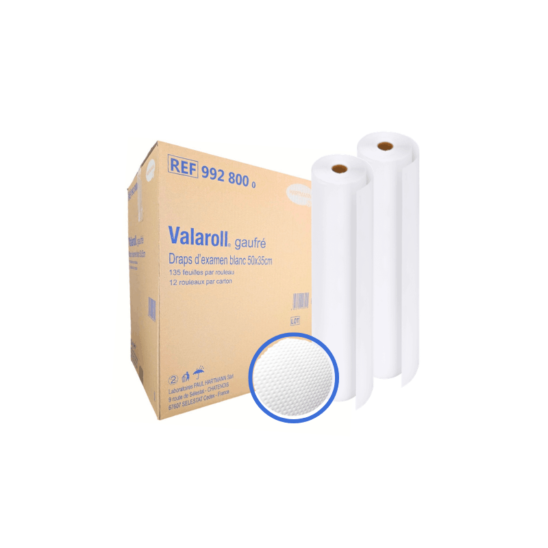 Draps d’examen gaufrés  - 135 formats 50 x 35 cm - Hartmann  Livraison Hors var